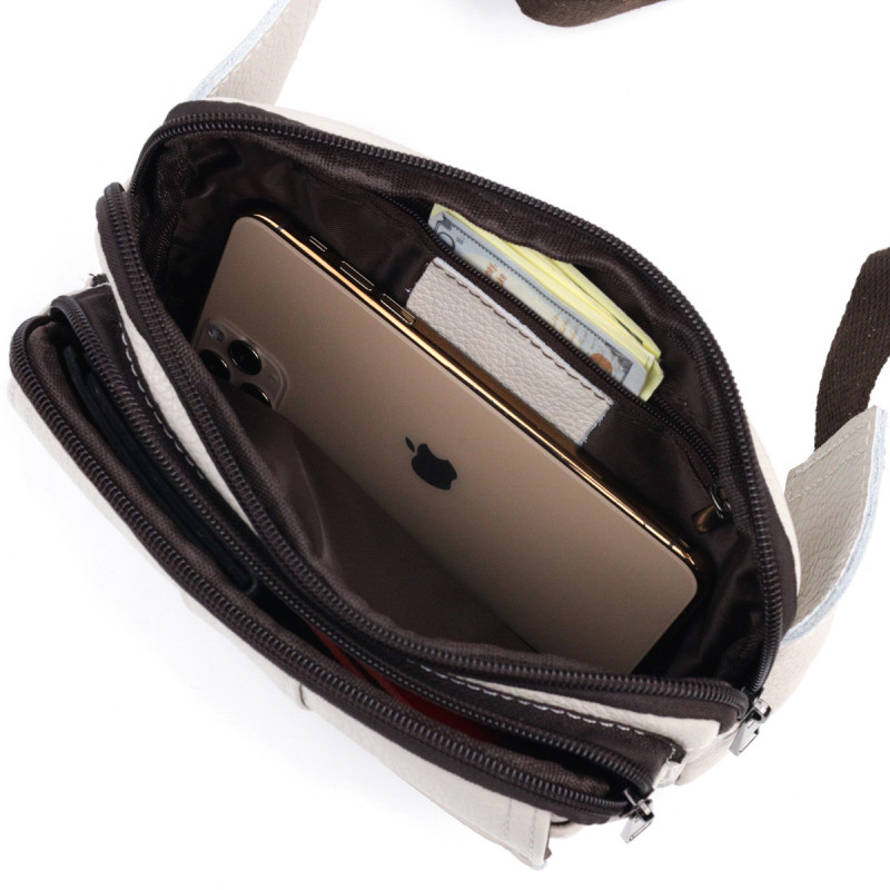 Сумка на пояс із натуральної шкіри Vintage Біла