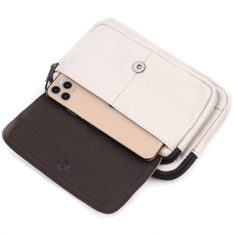 Сумка на пояс із натуральної шкіри Vintage Біла