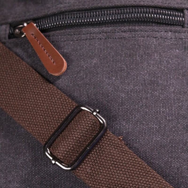 Стильна чоловіча сумка із щільного текстилю Vintage Чорна