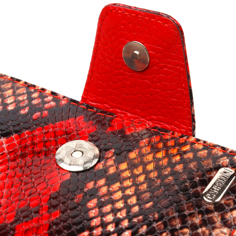 Стильное портмоне для женщин с монетницей на молнии из натуральной фактурной кожи CANPELLINI Разноцветное