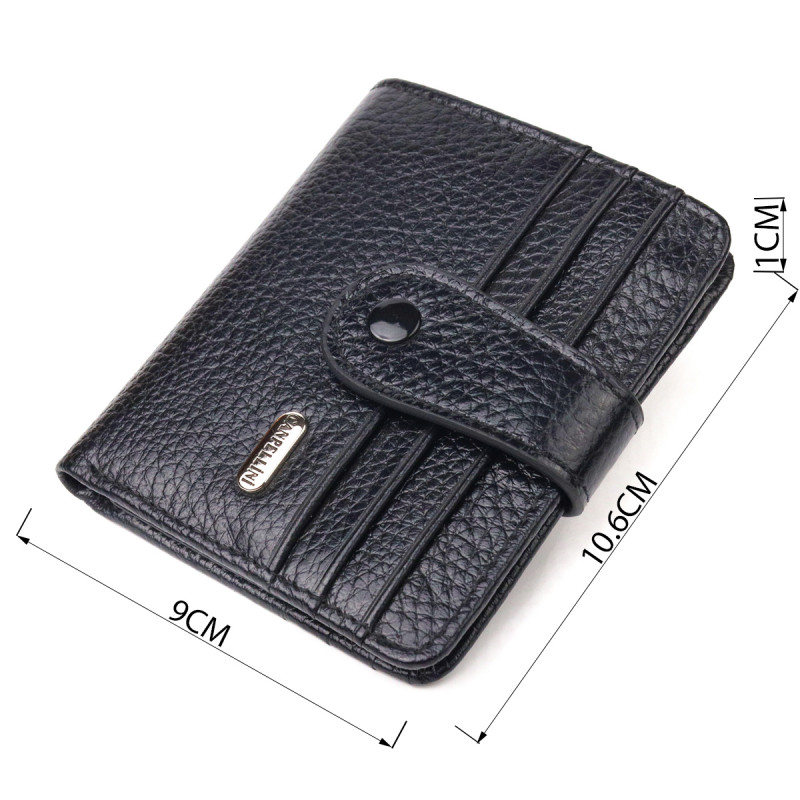 Стильный кошелек из натуральной зернистой кожи CANPELLINI Черный