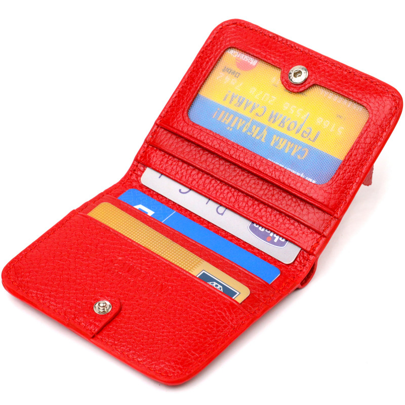 Превосходный женский кошелек небольшого размера из натуральной кожи флотар CANPELLINI Красный