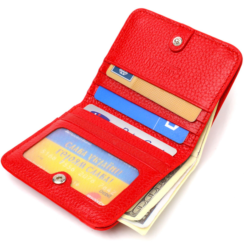 Превосходный женский кошелек небольшого размера из натуральной кожи флотар CANPELLINI Красный