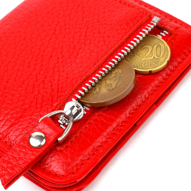 Превосходный женский кошелек небольшого размера из натуральной кожи флотар CANPELLINI Красный