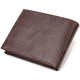 Стильный горизонтальный мужской бумажник среднего размера из натуральной фактурной кожи CANPELLINI Коричневый