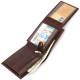 Стильный горизонтальный мужской бумажник среднего размера из натуральной фактурной кожи CANPELLINI Коричневый