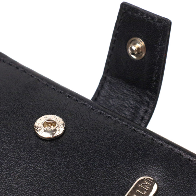 Стильный мужской кошелек из натуральной гладкой кожи CANPELLINI Черный