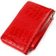 Функціональний клатч для жінок з натуральної шкіри з тисненням під крокодила CANPELLINI Червоний