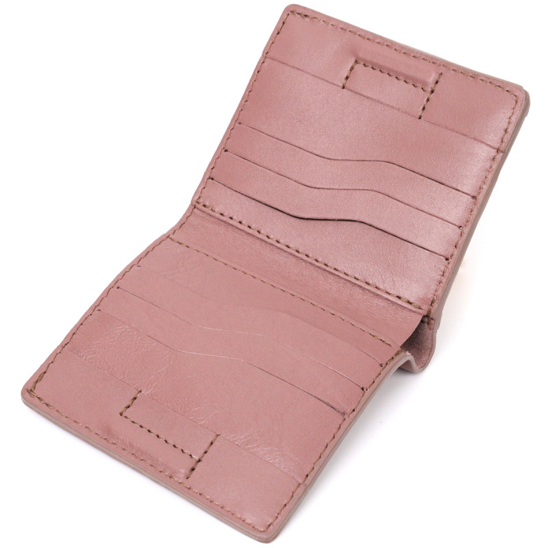 Невелике портмоне з натуральної шкіри GRANDE PELLE Пудровий