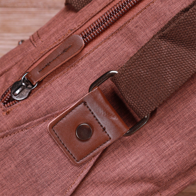 Плечева сумка для чоловіків із щільного текстилю Vintage Коричневий