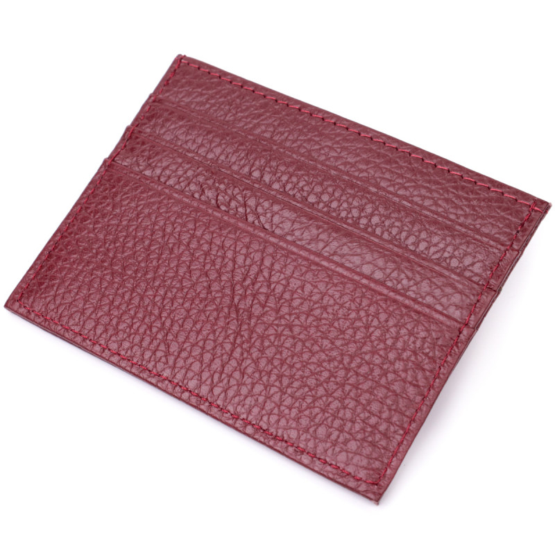 Практичный кард-кейс из натуральной кожи ST Leather Бордовый