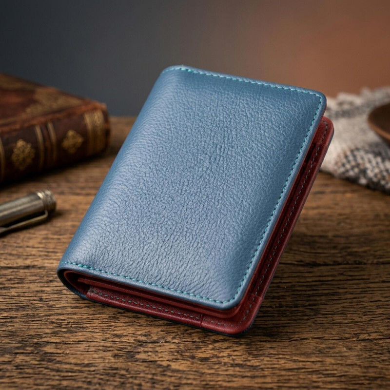 Невеликий вертикальний жіночий гаманець із натуральної шкіри ST Leather Бірюзовий