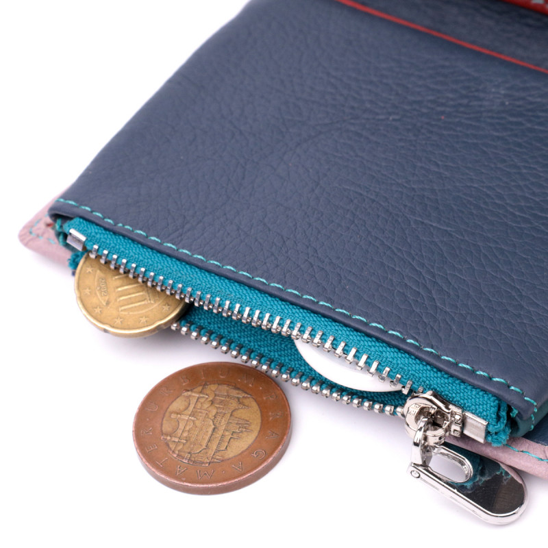 Интересное портмоне с монетницей для женщин из натуральной кожи ST Leather Бежевый