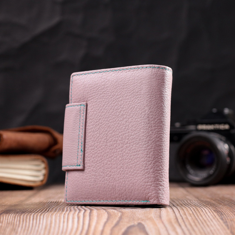 Интересное портмоне с монетницей для женщин из натуральной кожи ST Leather Бежевый