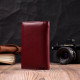 Симпатичный женский кошелек в три сложения из натуральной кожи ST Leather Бордовый
