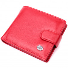Яркое женское портмоне с блоком для карт из натуральной кожи ST Leather Красный