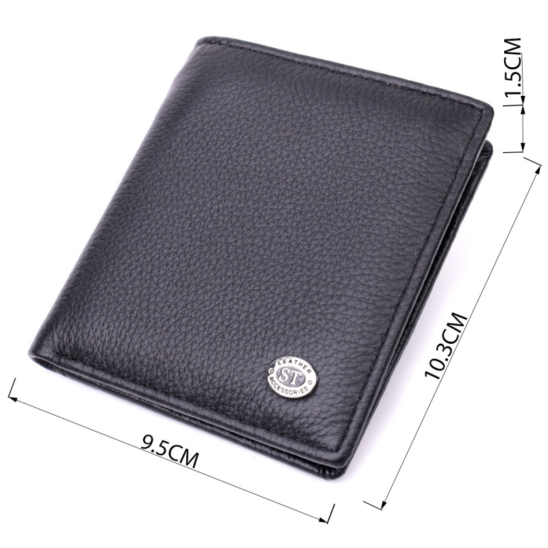 Универсальная модель кошелька из натуральной кожи ST Leather Черный