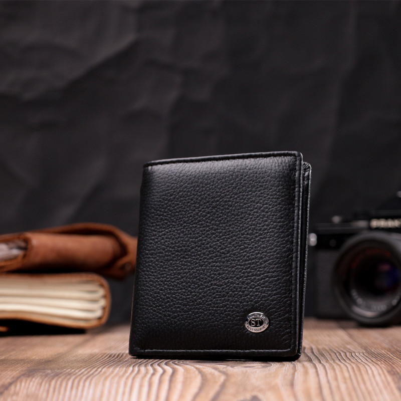 Универсальная модель кошелька из натуральной кожи ST Leather Черный