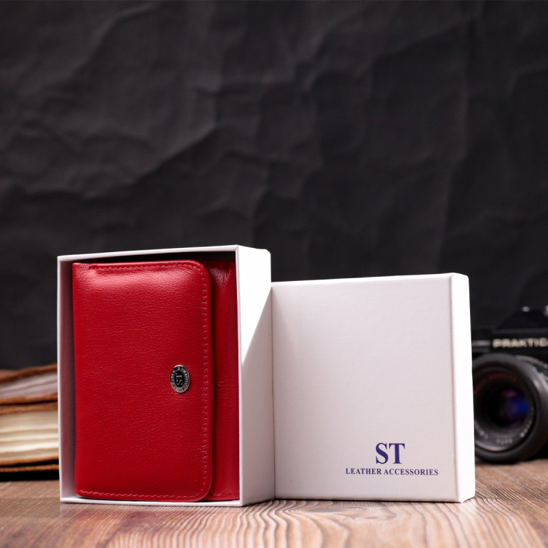 Горизонтальный кошелек для женщин из натуральной кожи ST Leather Красный