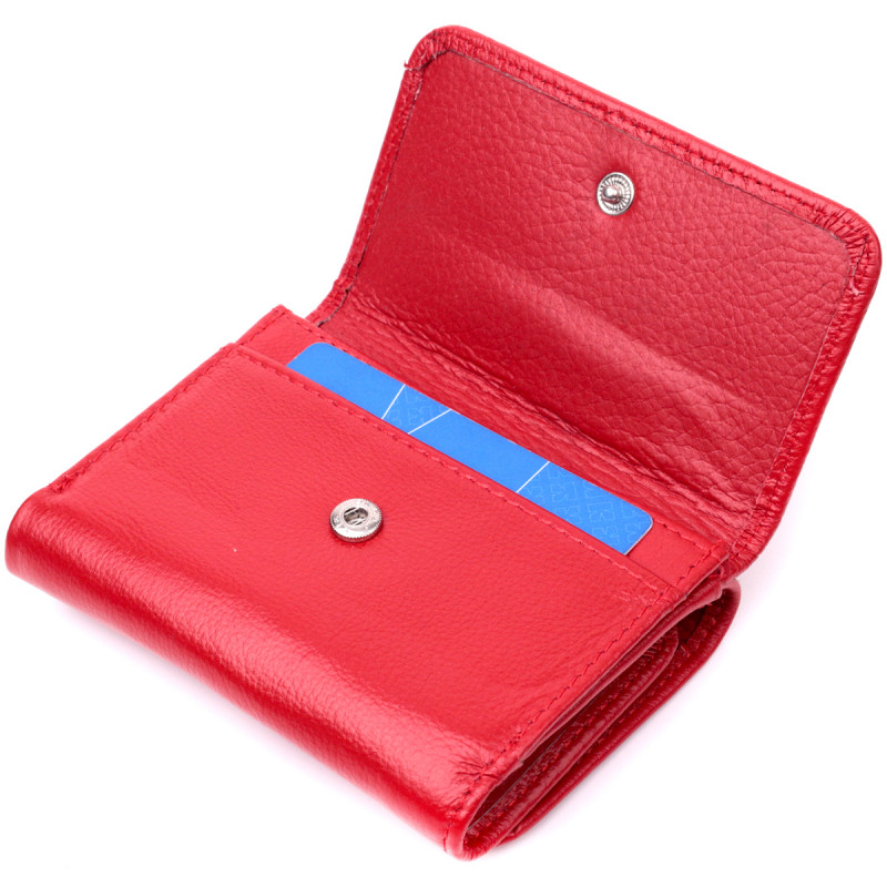 Горизонтальный кошелек для женщин из натуральной кожи ST Leather Красный