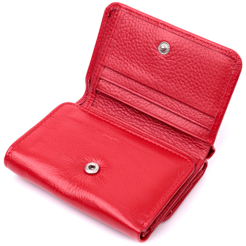 Горизонтальный кошелек для женщин из натуральной кожи ST Leather Красный