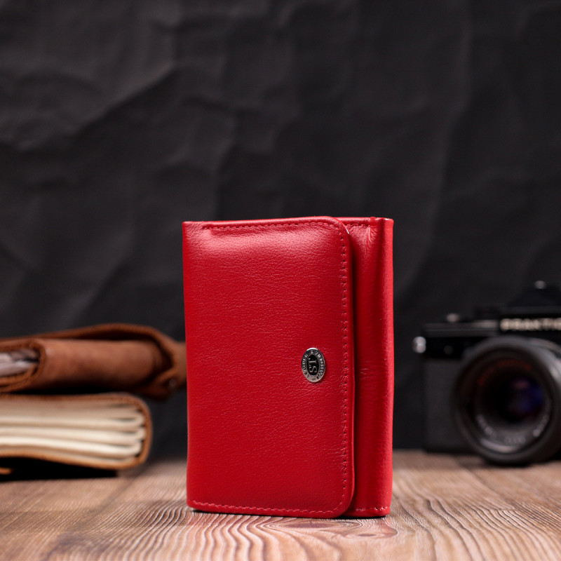 Горизонтальный кошелек для женщин из натуральной кожи ST Leather Красный