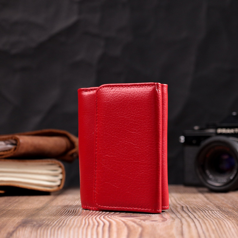 Горизонтальный кошелек для женщин из натуральной кожи ST Leather Красный