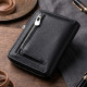 Кожаный кошелек для женщин на молнии с тисненым логотипом производителя ST Leather Черный