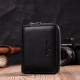 Кожаный кошелек для женщин на молнии с тисненым логотипом производителя ST Leather Черный