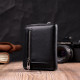 Кожаный кошелек для женщин на молнии с тисненым логотипом производителя ST Leather Черный