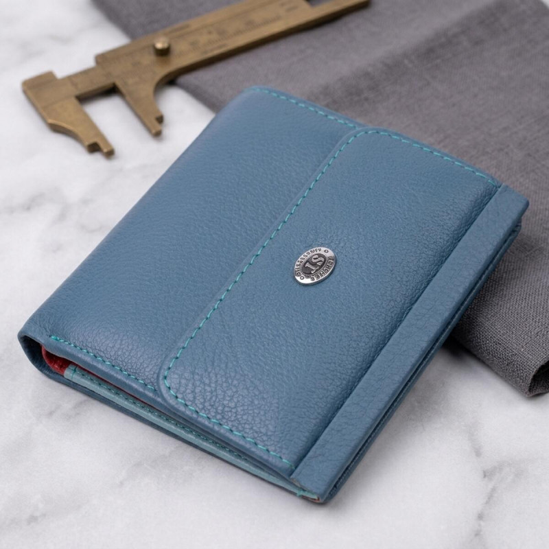 Стильный женский кошелек среднего размера из натуральной кожи ST Leather Бирюзовый