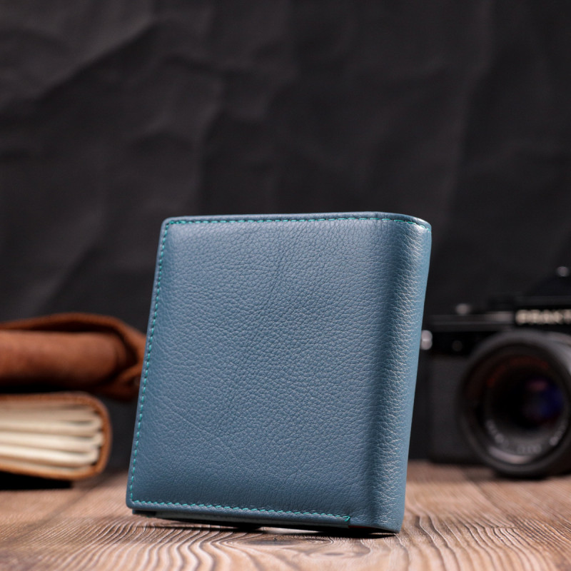 Стильный женский кошелек среднего размера из натуральной кожи ST Leather Бирюзовый