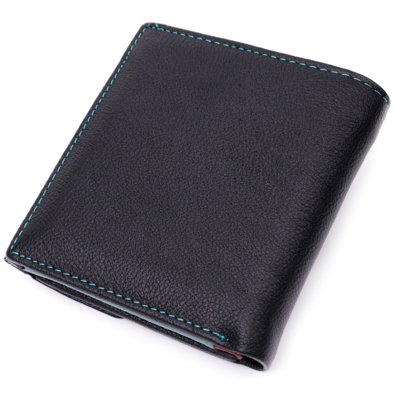 Женский оригинальный кошелек среднего размера из натуральной кожи ST Leather Черный