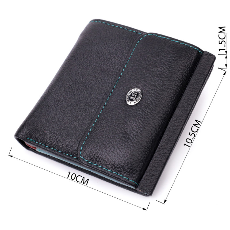Женский оригинальный кошелек среднего размера из натуральной кожи ST Leather Черный