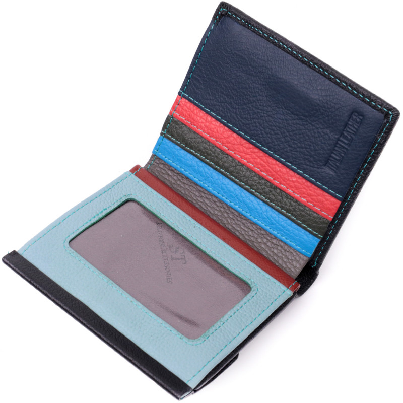 Женский оригинальный кошелек среднего размера из натуральной кожи ST Leather Черный