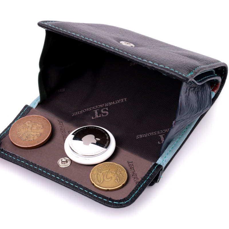 Женский оригинальный кошелек среднего размера из натуральной кожи ST Leather Черный