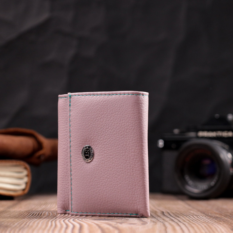 Компактный женский кошелек из натуральной кожи ST Leather Бежевый