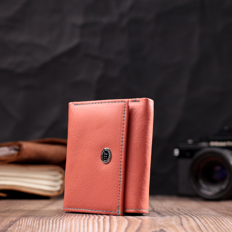 Небольшой кошелек для модниц из натуральной кожи ST Leather Оранжевый