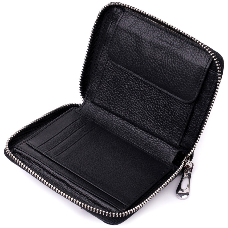 Женский отменный кошелек из натуральной кожи ST Leather Черный