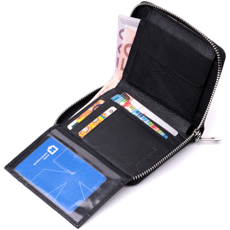 Женский отменный кошелек из натуральной кожи ST Leather Черный