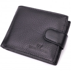 Небольшой вместительный кошелек из натуральной кожи ST Leather Черный