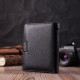 Солидный мужской бумажник из натуральной кожи ST Leather Черный