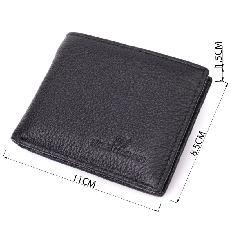 Качественный зажим из натуральной кожи ST Leather Черный