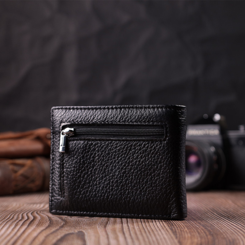 Качественный зажим из натуральной кожи ST Leather Черный
