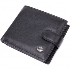 Бумажник мужской среднего размера из натуральной кожи ST Leather Черный