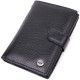 Практичный мужской бумажник с блоком под документы из натуральной кожи ST Leather Черный
