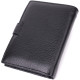 Практичный мужской бумажник с блоком под документы из натуральной кожи ST Leather Черный