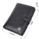Практичный мужской бумажник с блоком под документы из натуральной кожи ST Leather Черный