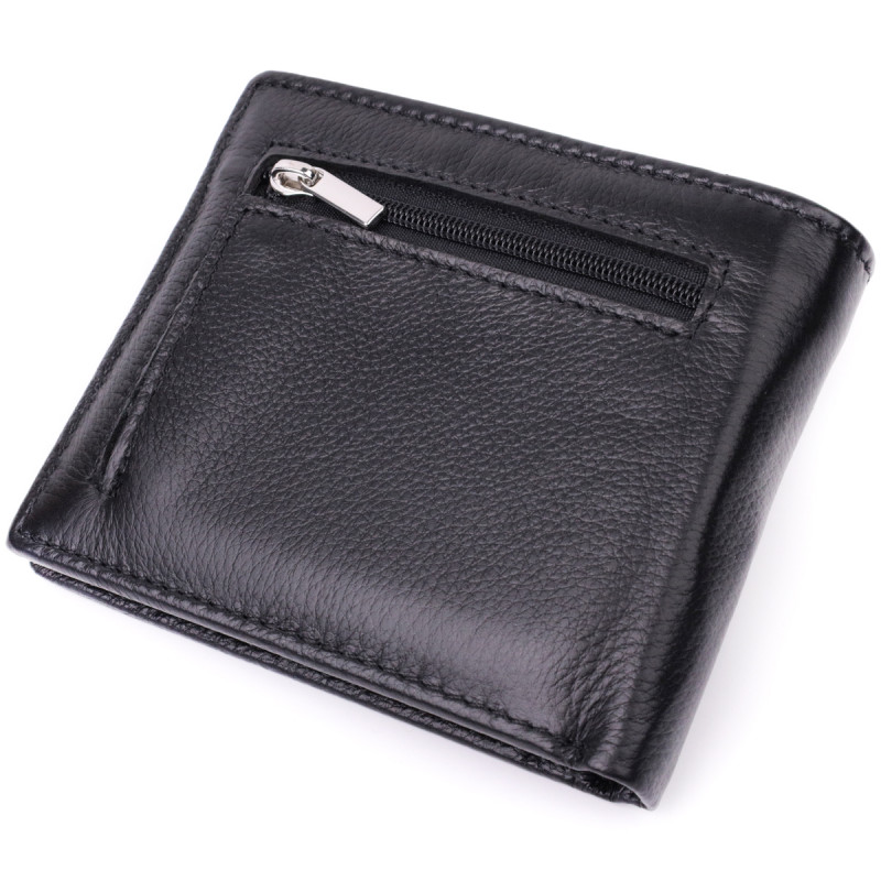 Кожаное мужское портмоне из зажимом ST Leather Черный