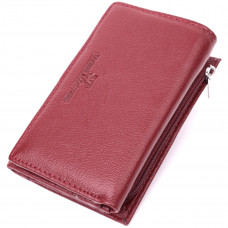 Кожаный женский кошелек в три сложения ST Leather Бордовый